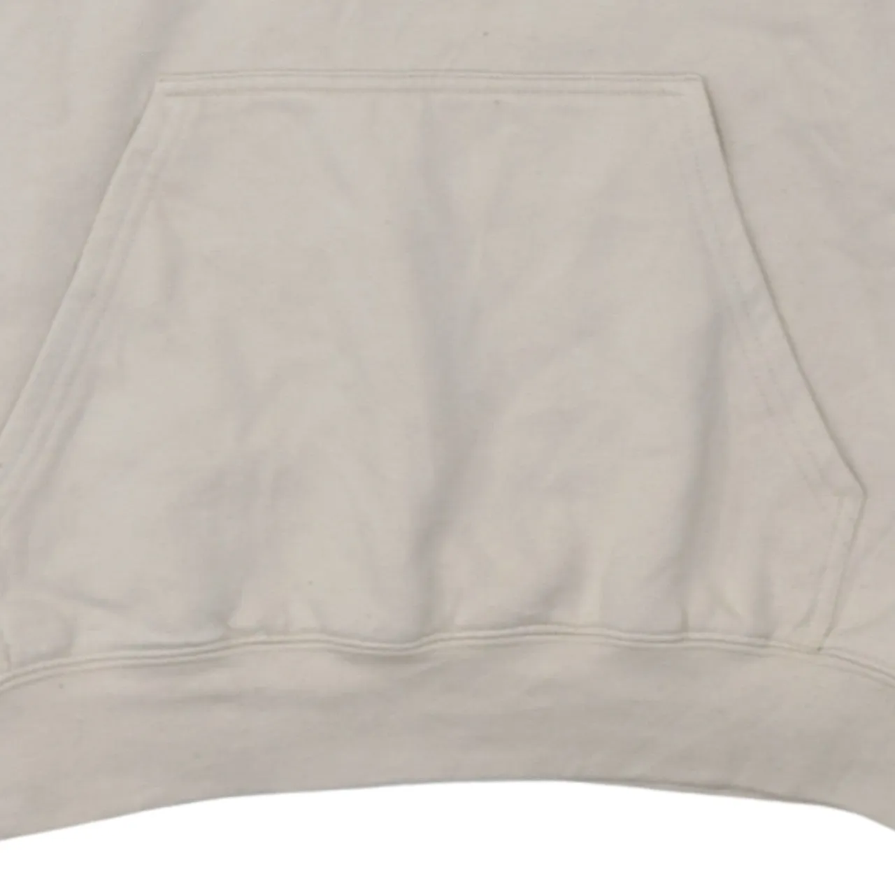 Retro 90's Drawstring Pockets Pullover Hoodie Medium Beige Cream sold by Vintage Club product image thumbnail 4