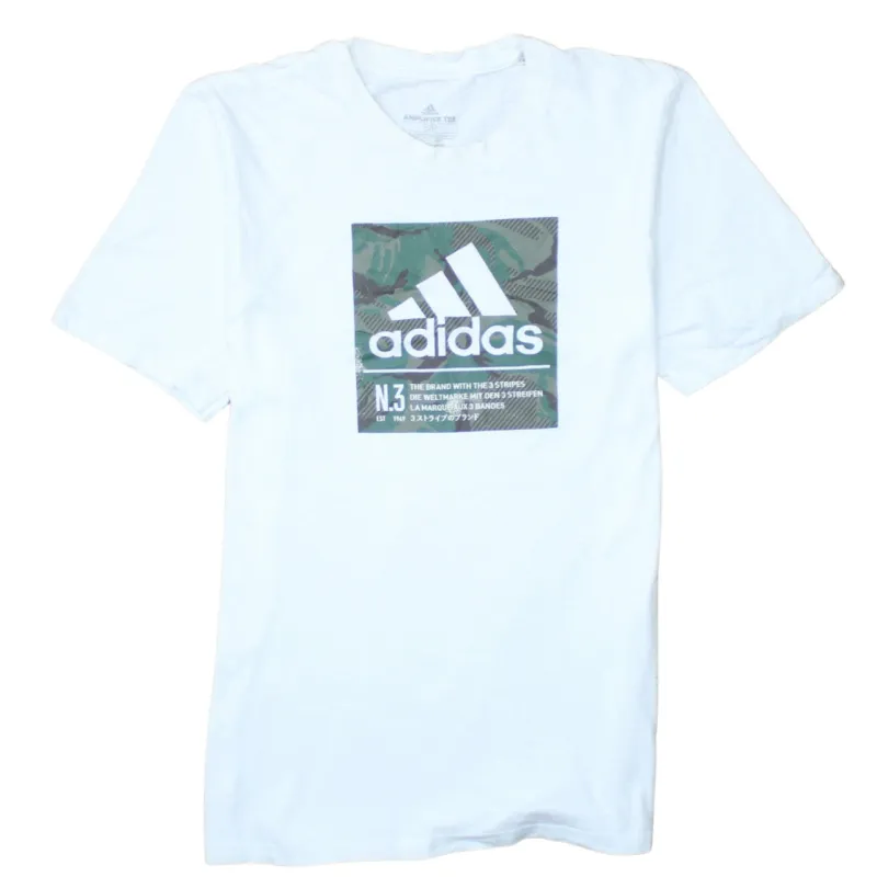 Adidas 90's Spellout Short Sleeves T Shirt Small White sold by Vintage Club