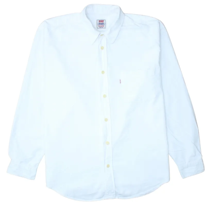 Levi's 90's Long Sleeve Button Up Shirt Large White made by Vintage Club