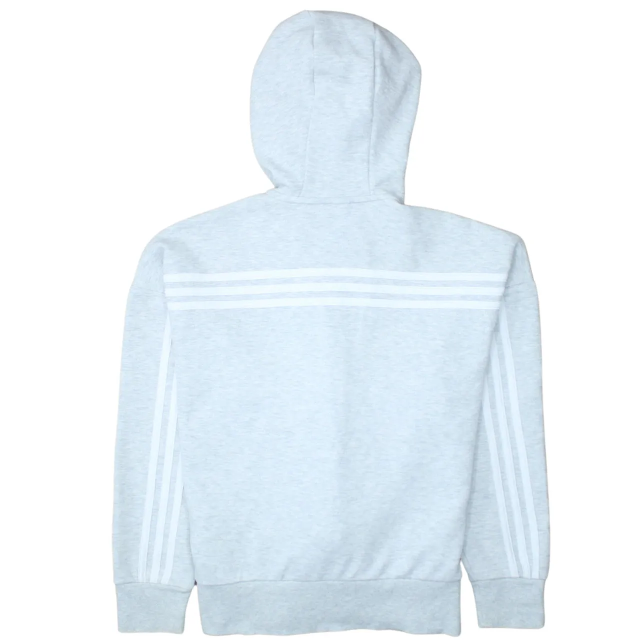 Adidas 90's Drawstring Pockets Full Zip Up Hoodie Small Grey sold by Vintage Club product image thumbnail 2