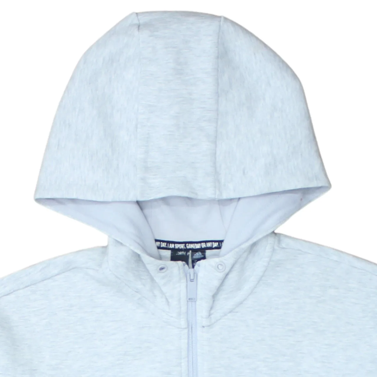 Adidas 90's Drawstring Pockets Full Zip Up Hoodie Small Grey sold by Vintage Club product image thumbnail 3