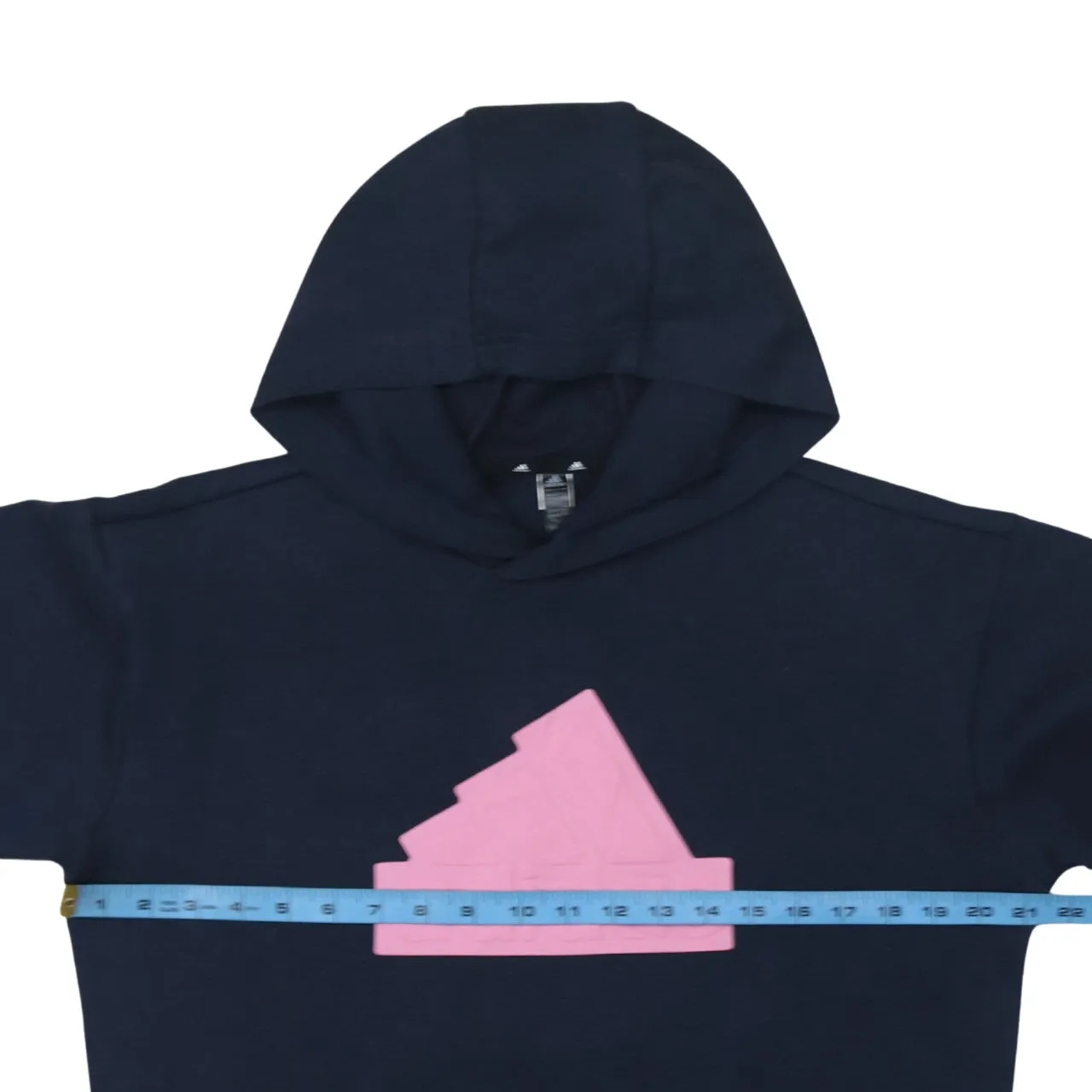 Adidas Navy Blue Hoodie Men's Small Pink Embossed Logo Pullover Hooded Sweatshirt sold by Vintage Club product image thumbnail 5