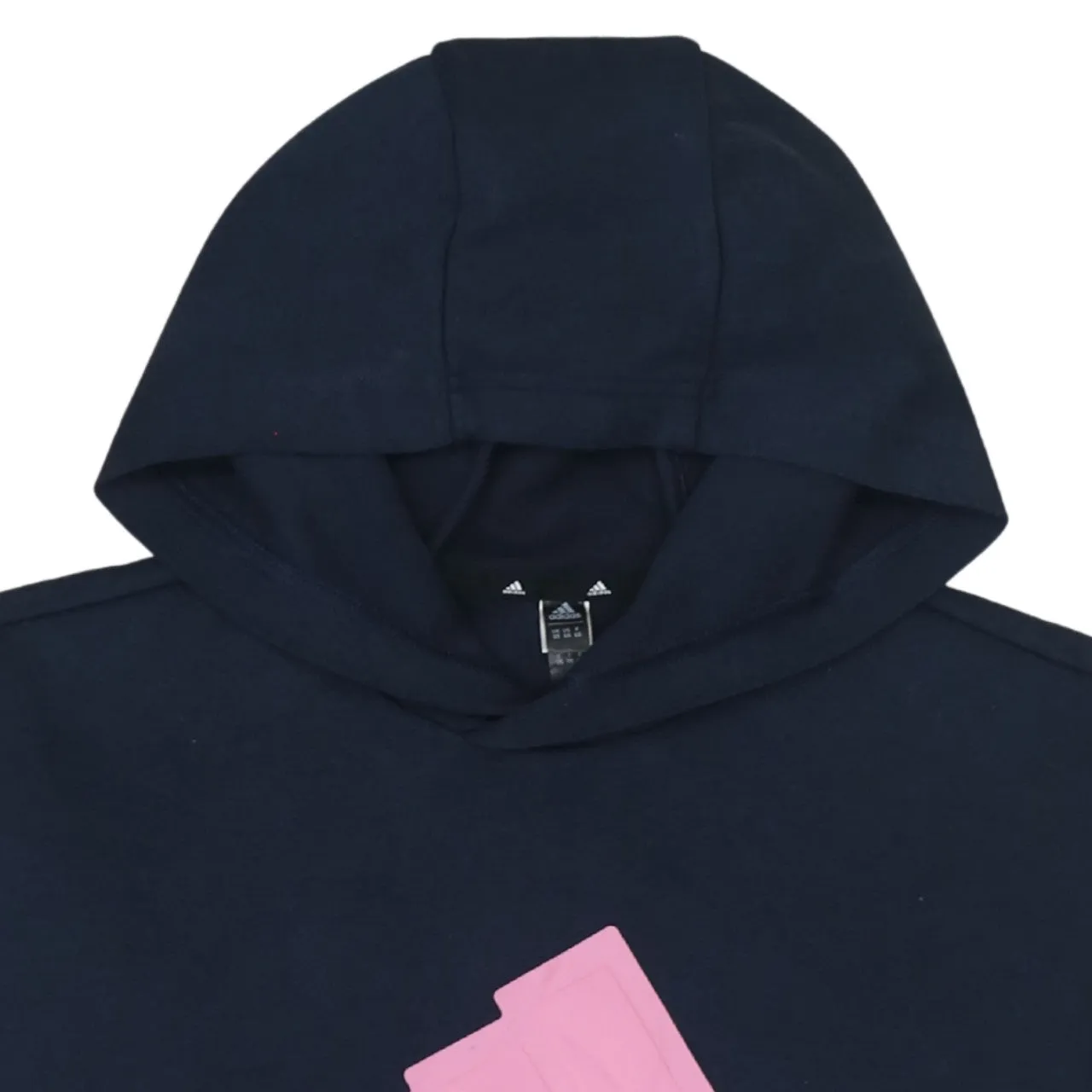 Adidas Navy Blue Hoodie Men's Small Pink Embossed Logo Pullover Hooded Sweatshirt sold by Vintage Club product image thumbnail 3