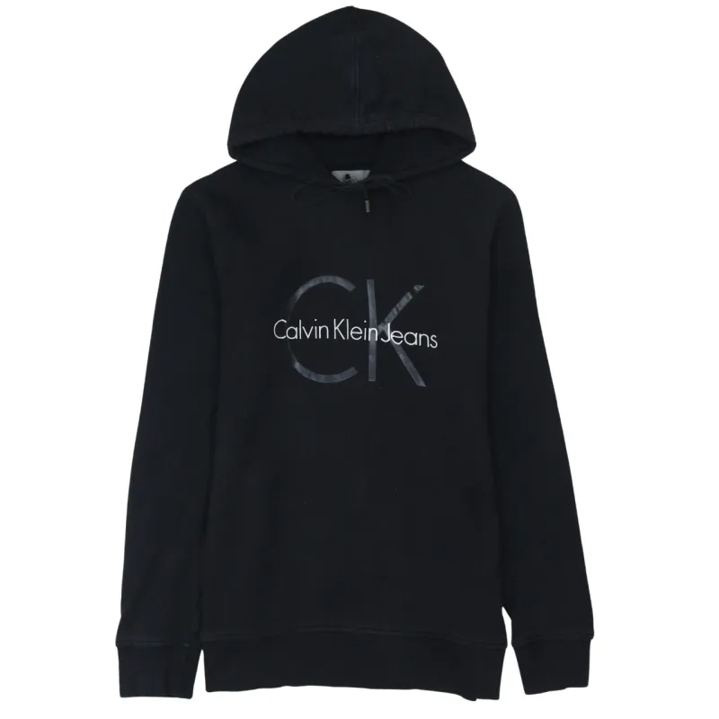 Calvin Klein 90's Spellout Pullover Hoodie Medium Black sold by Vintage Club