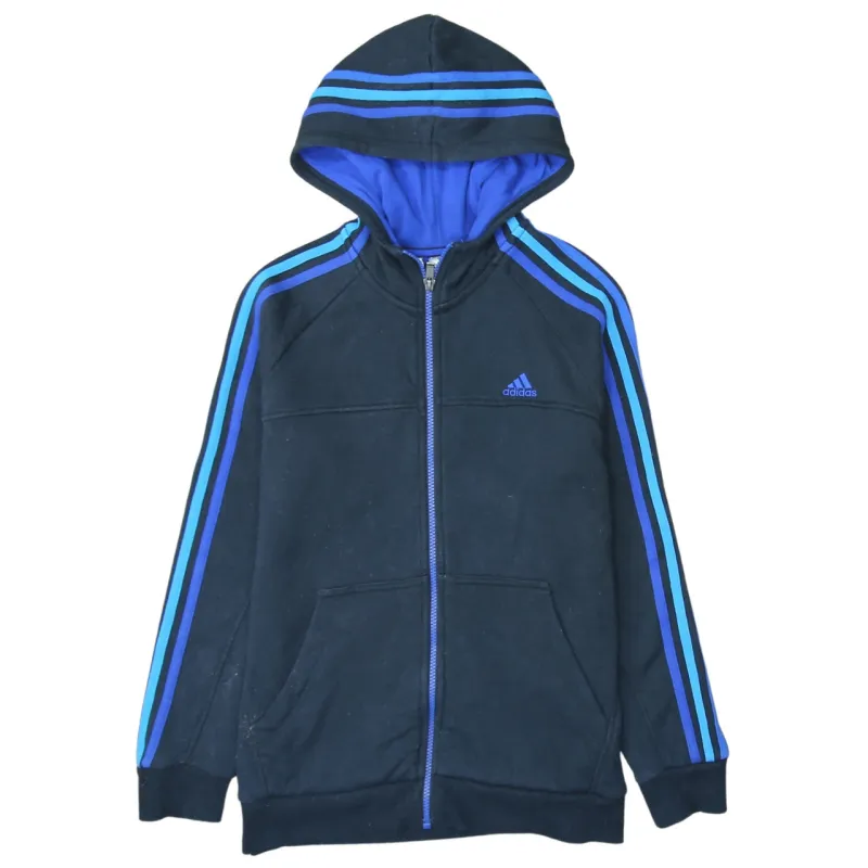 Adidas 90's Striped Sleeve Full Zip Up Hoodie Large Black sold by Vintage Club