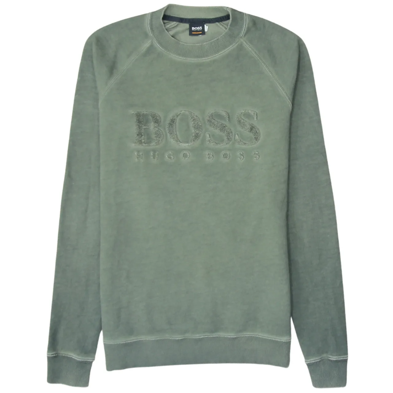 HUGO BOSS 90's Spellout Crew Neck Sweatshirt Small Green sold by Vintage Club