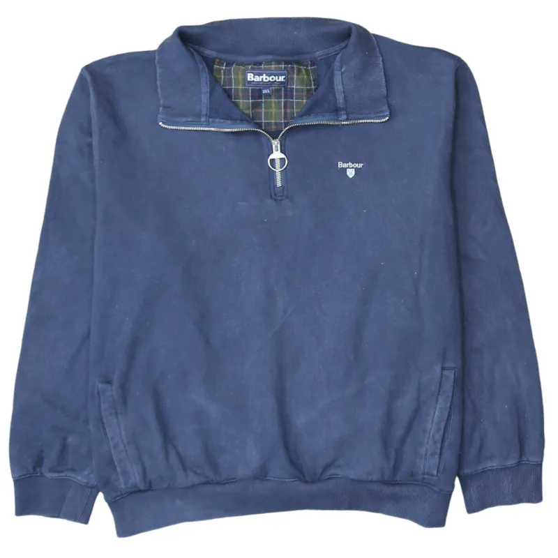 Barbour 90's Lightweight Quarter Zip Sweatshirt XXLarge (2XL) Navy Blue sold by Vintage Club