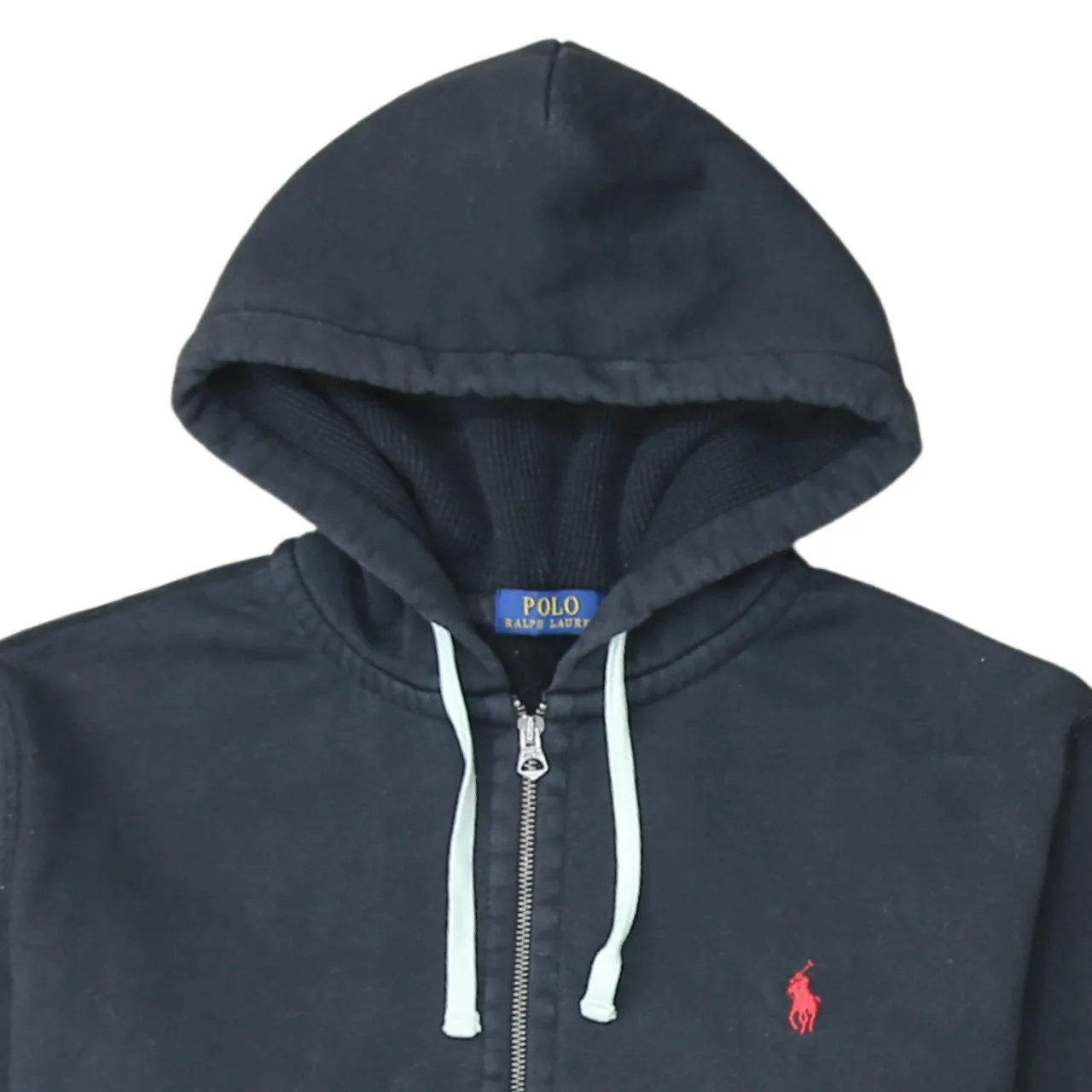 Polo Ralph Lauren 90's Drawstring Pockets Full Zip Up Hoodie Large Black sold by Vintage Club product image thumbnail 3