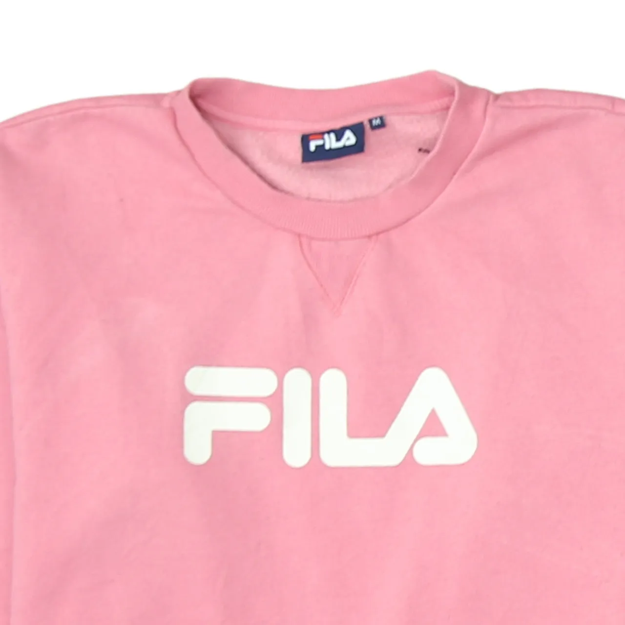 Fila Pink Sweatshirt Men's Medium Printed Front Logo Ribbed Cuffs Crewneck Pullover sold by Vintage Club product image thumbnail 3