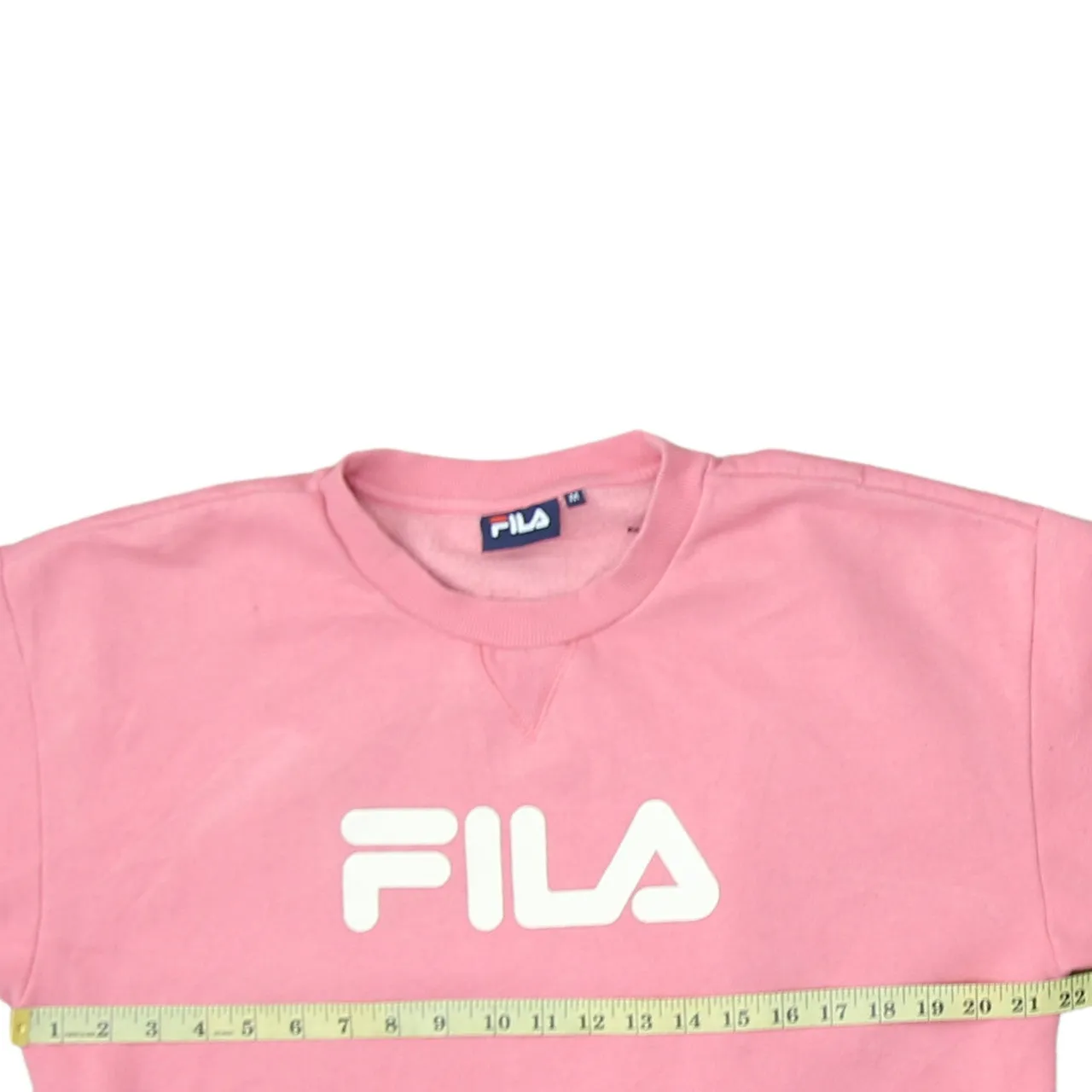 Fila Pink Sweatshirt Men's Medium Printed Front Logo Ribbed Cuffs Crewneck Pullover sold by Vintage Club product image thumbnail 5