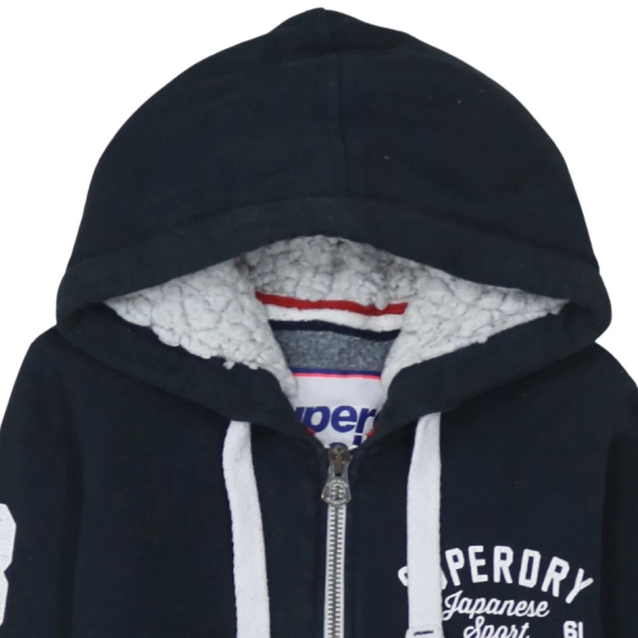 Super Dry 90's Drawstring Pockets Full Zip Up Hoodie XLarge Black sold by Vintage Club product image thumbnail 3