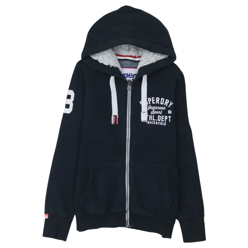 Super Dry 90's Drawstring Pockets Full Zip Up Hoodie XLarge Black sold by Vintage Club