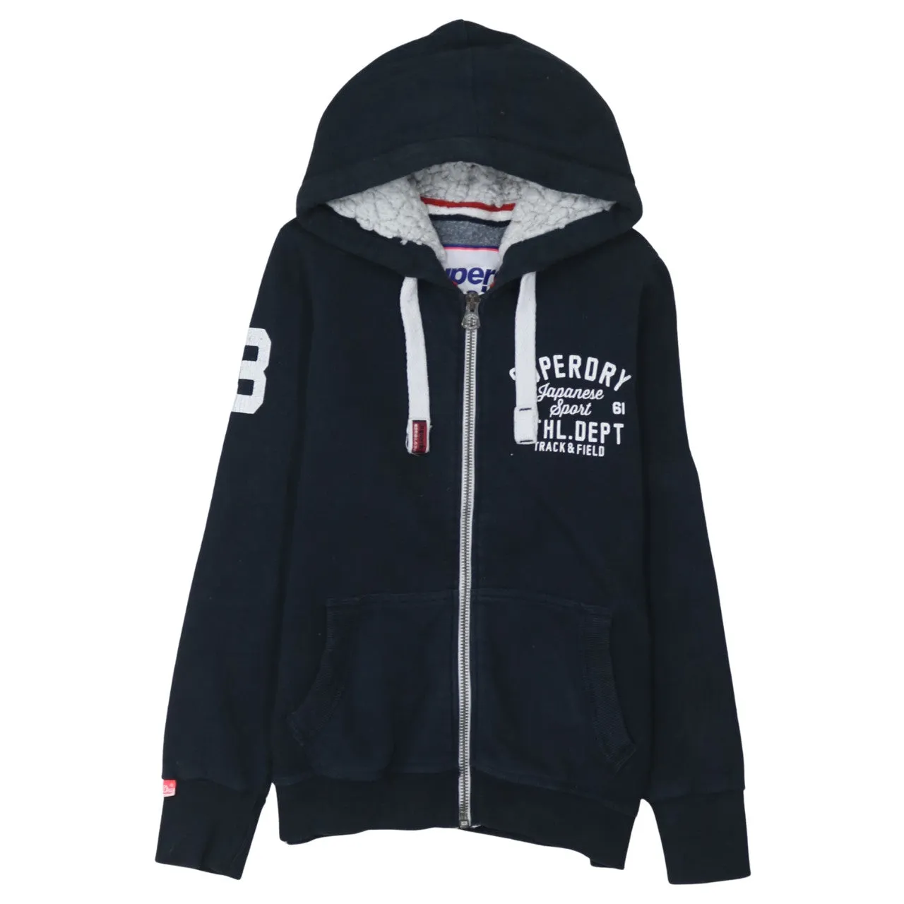 Super Dry 90's Drawstring Pockets Full Zip Up Hoodie XLarge Black sold by Vintage Club