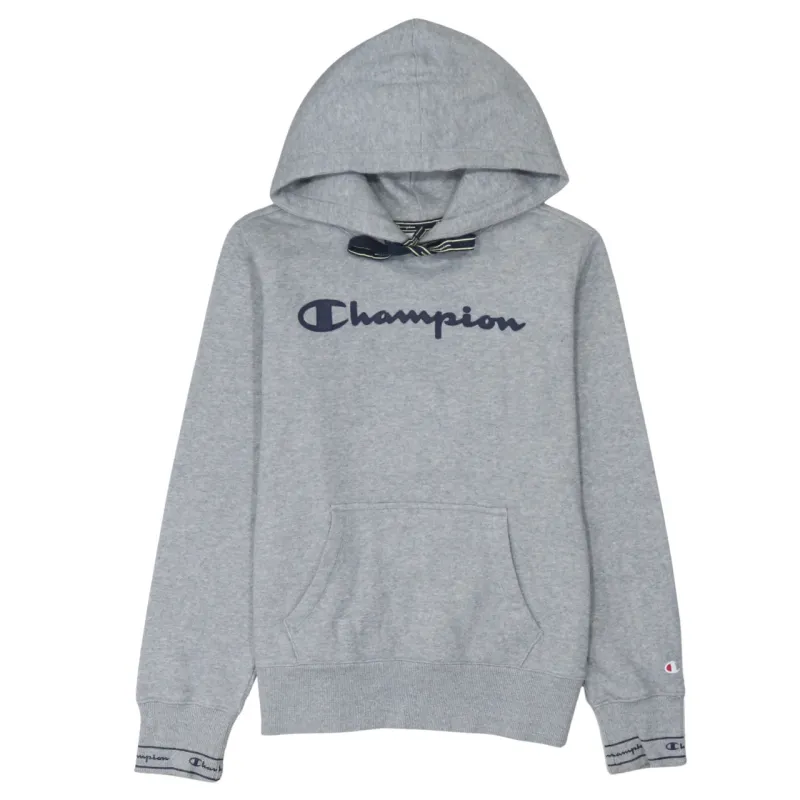 Champion 90's Spellout Pullover Hoodie Medium Grey sold by Vintage Club