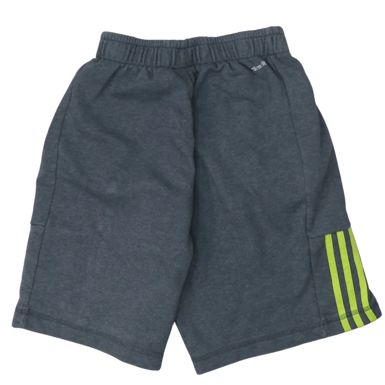Adidas Charcoal Grey Shorts Men's Small Neon Green Three Stripes Printed Logo Training Gym sold by Vintage Club product image thumbnail 2