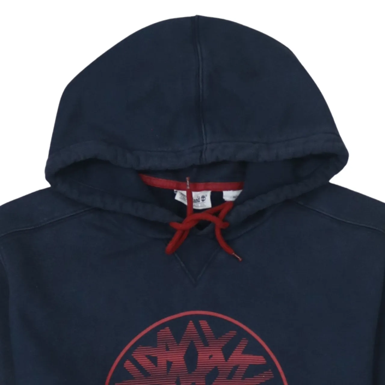 Timberland Navy Blue Hoodie Men's Medium Red Tree Logo Printed Front Pocket Sweatshirt sold by Vintage Club product image thumbnail 3