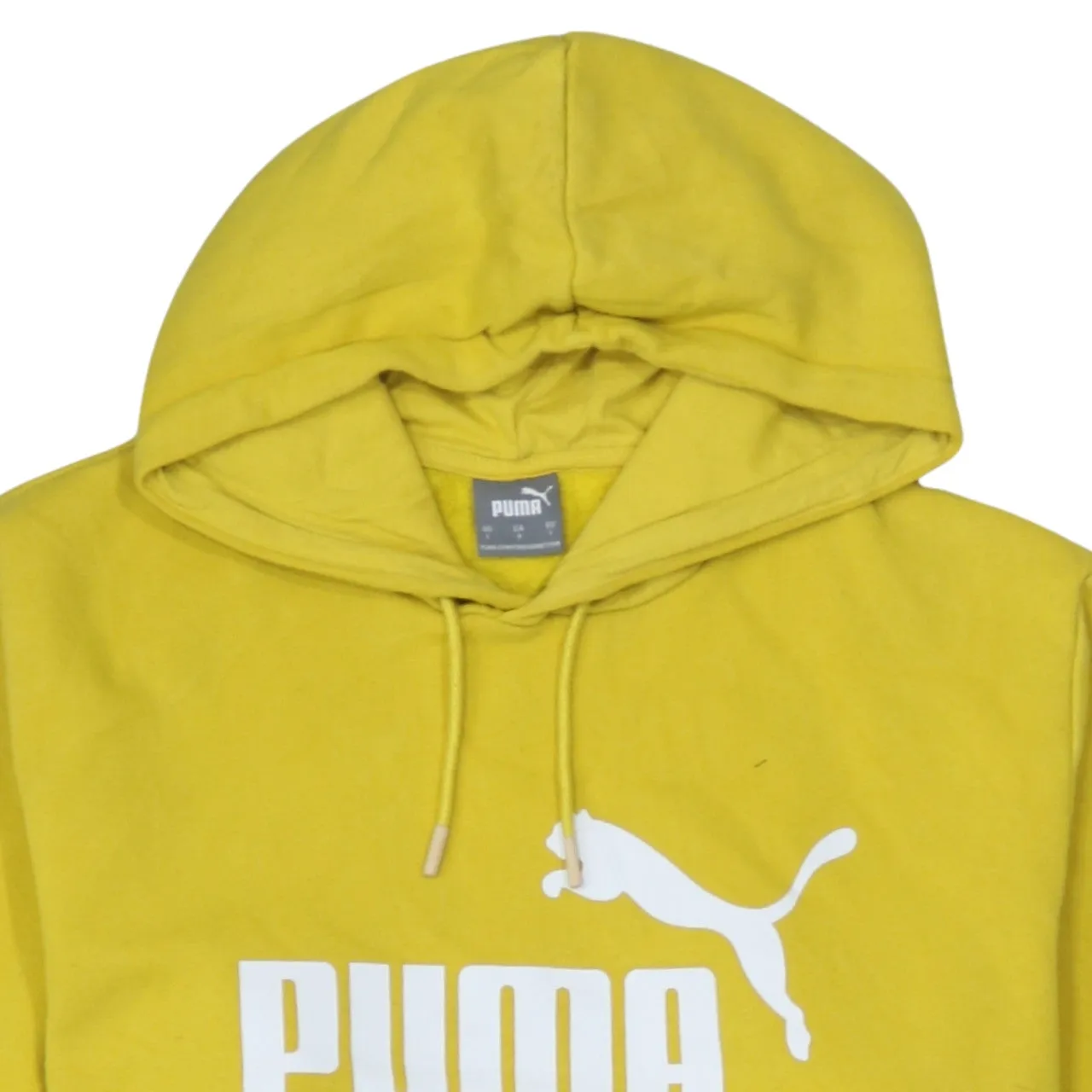 Puma Yellow Hoodie Women's Large Printed Front Logo Drawstring Hood Front Pocket Sweatshirt sold by Vintage Club product image thumbnail 3