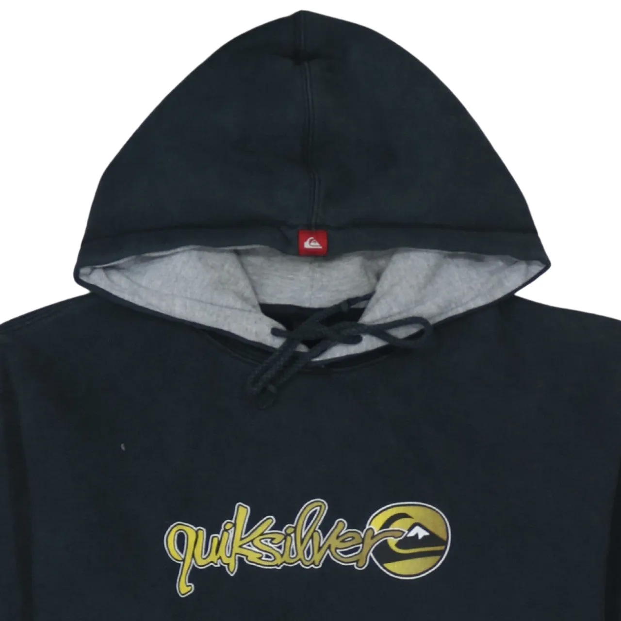 Quiksilver Black Hoodie Men's Small Printed Logo Sleeve Graphic Pullover Sweatshirt sold by Vintage Club product image thumbnail 3