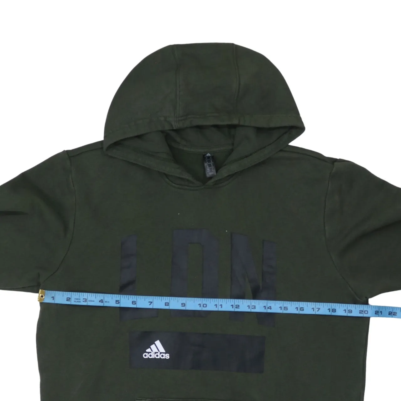 Adidas 90's Drawstring Pockets Pullover Hoodie Medium Green sold by Vintage Club product image thumbnail 5