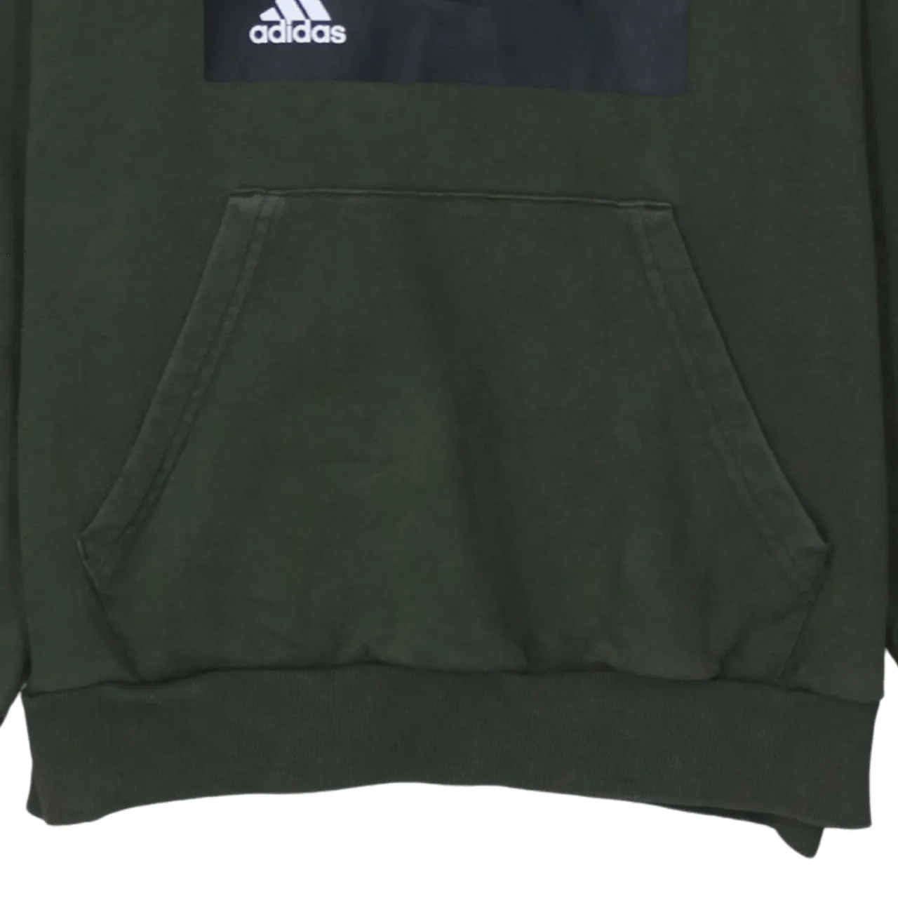 Adidas 90's Drawstring Pockets Pullover Hoodie Medium Green sold by Vintage Club product image thumbnail 4