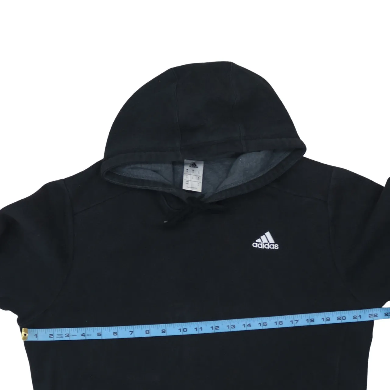 Adidas 90's Drawstring Pockets Pullover Hoodie Medium Black sold by Vintage Club product image thumbnail 5