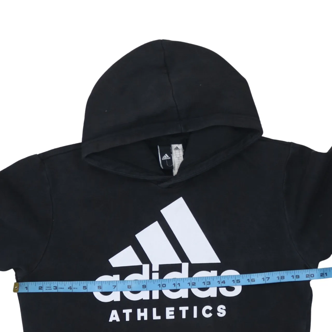 Adidas 90's Spellout Pullover Hoodie Small Black sold by Vintage Club product image thumbnail 5