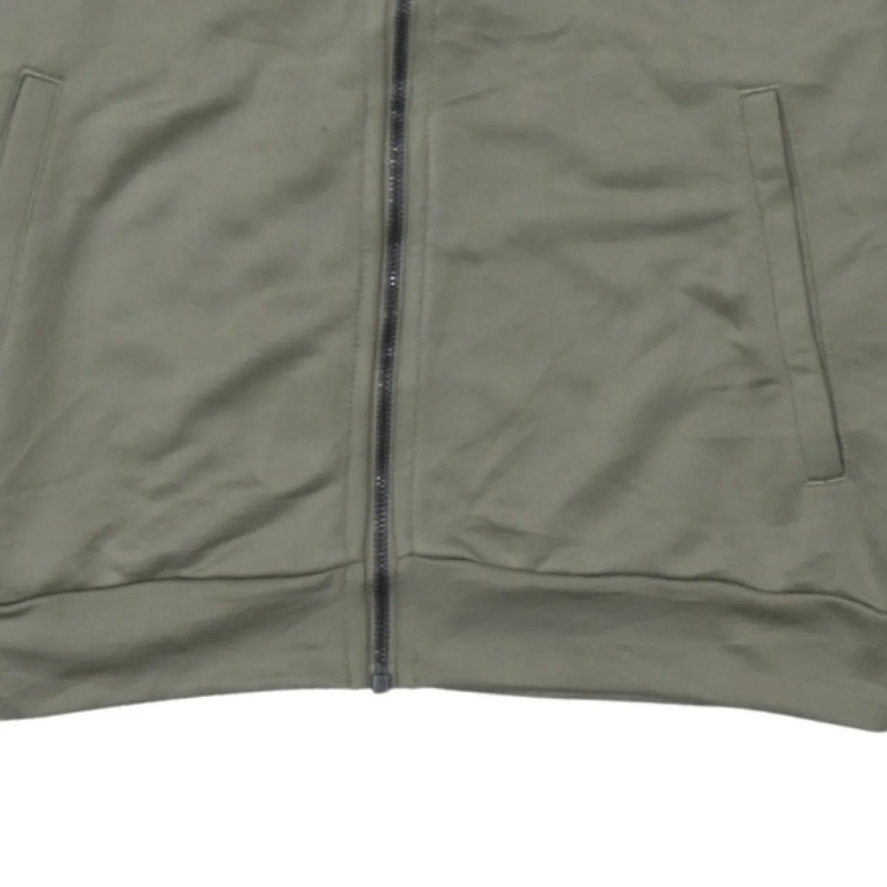 Adidas Khaki Green Full Zip Sweatshirt Men's Small Printed Sleeve Logo Track Top Jacket sold by Vintage Club product image thumbnail 4