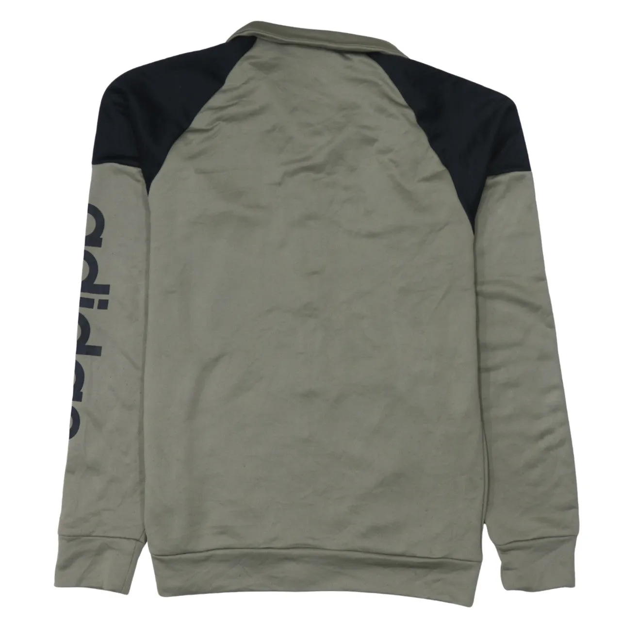 Adidas Khaki Green Full Zip Sweatshirt Men's Small Printed Sleeve Logo Track Top Jacket sold by Vintage Club product image thumbnail 2