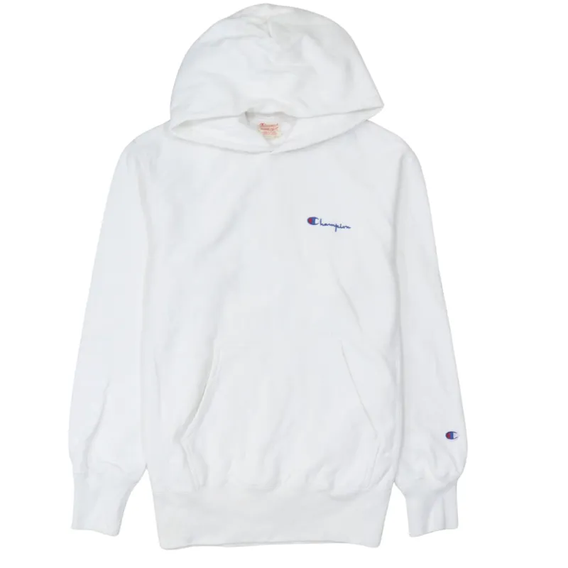 Champion 90's Drawstring Pockets Pullover Hoodie Small White sold by Vintage Club