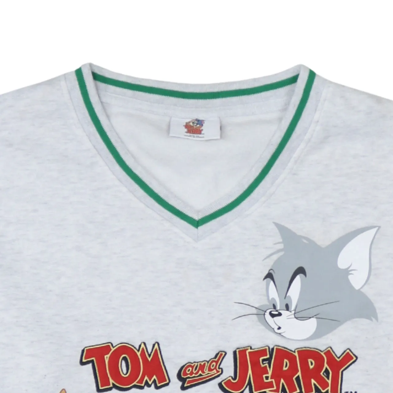 Tom And Jerry Light Grey Sweatshirt Women’s XSmall Printed Graphic V Neck Primark Pullover Top sold by Vintage Club product image thumbnail 3
