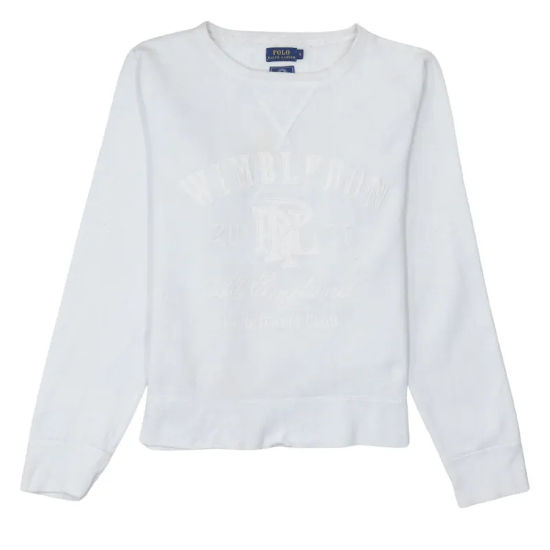 Polo Ralph Lauren 90's Lightweight Crew Neck Sweatshirt Small White made by Polo by Ralph Lauren