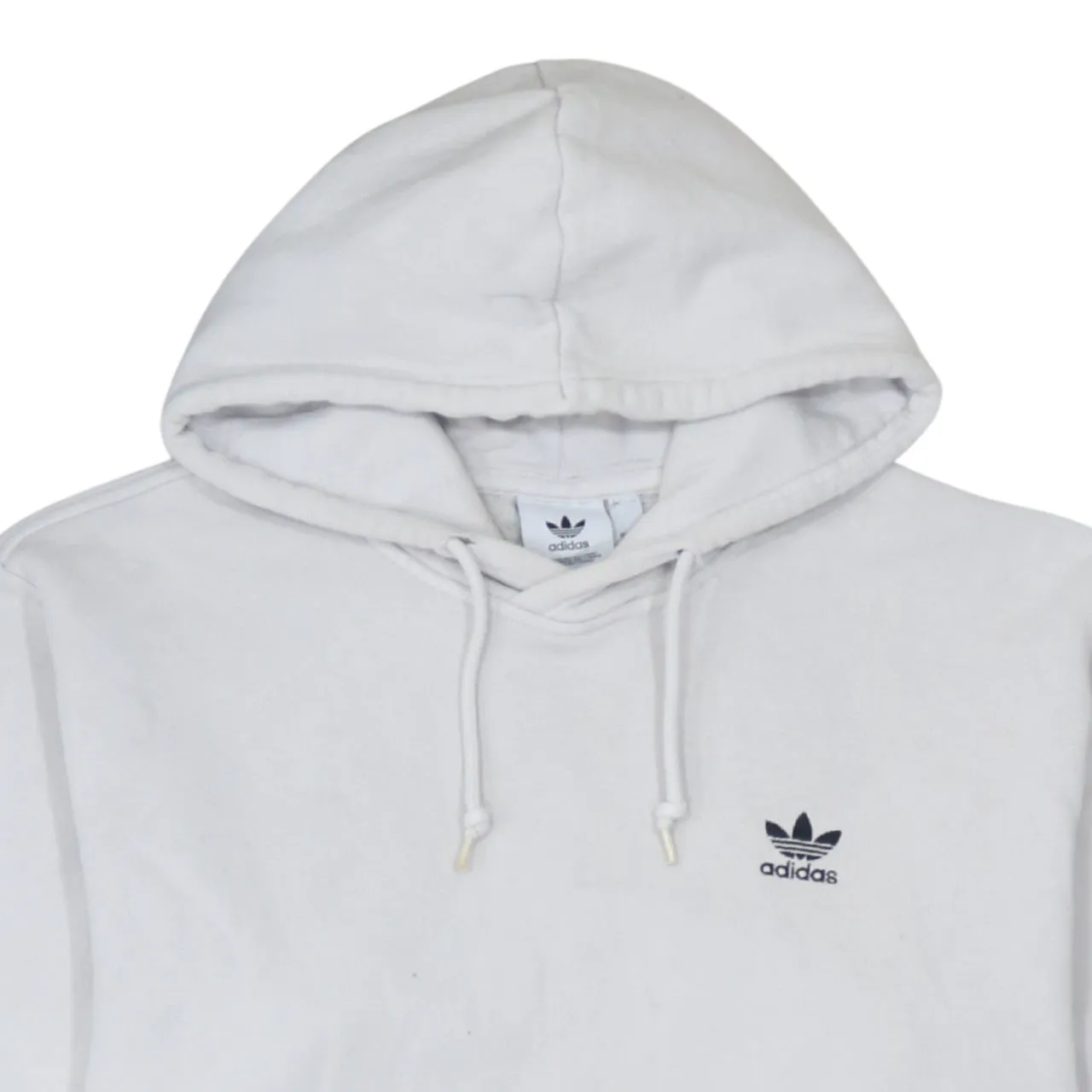 Adidas 90's Drawstring Pockets Pullover Hoodie Large White sold by Vintage Club product image thumbnail 3