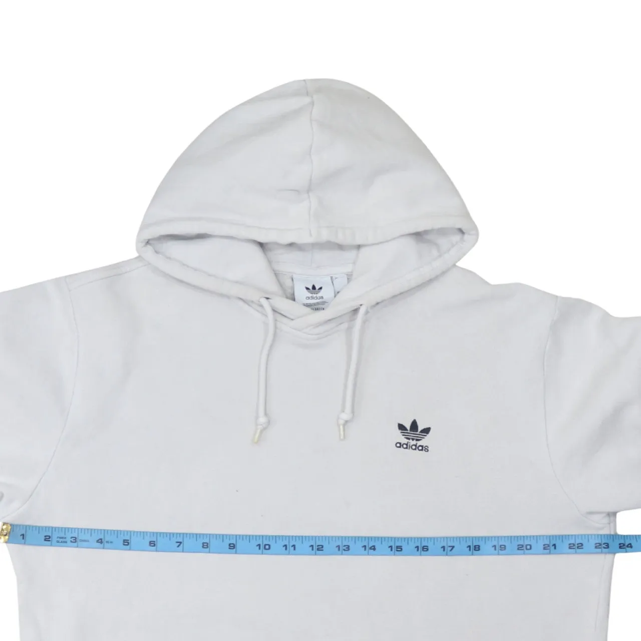 Adidas 90's Drawstring Pockets Pullover Hoodie Large White sold by Vintage Club product image thumbnail 5