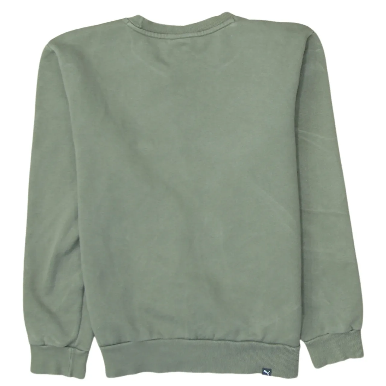 Puma Khaki Green Sweatshirt Men's Small Printed Logo Crewneck Pullover Fleece Top sold by Vintage Club product image thumbnail 2