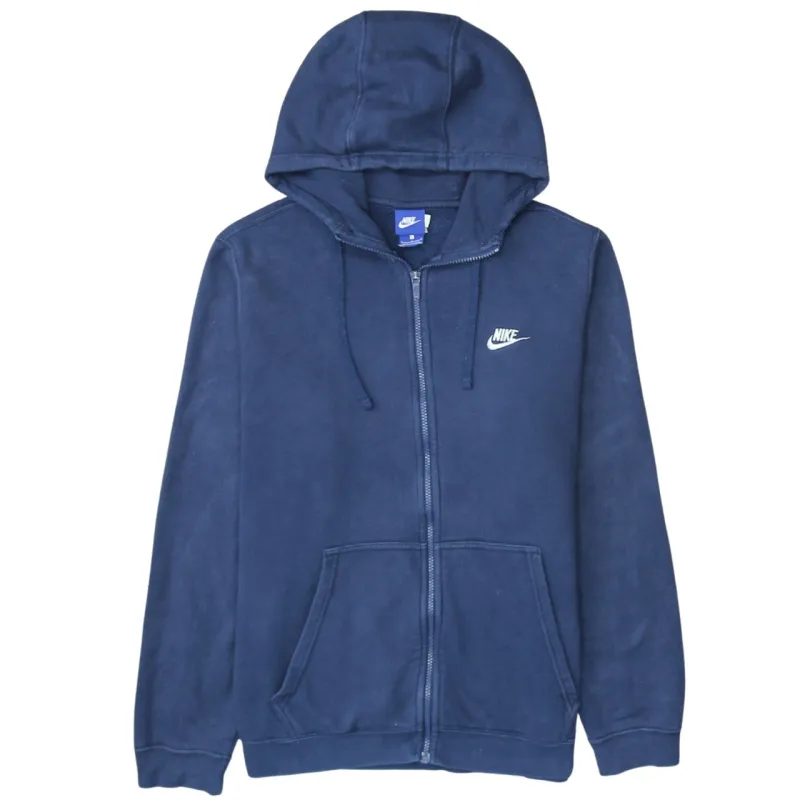 Nike 90's Swoosh Full Zip Up Hoodie Large Navy Blue sold by Vintage Club