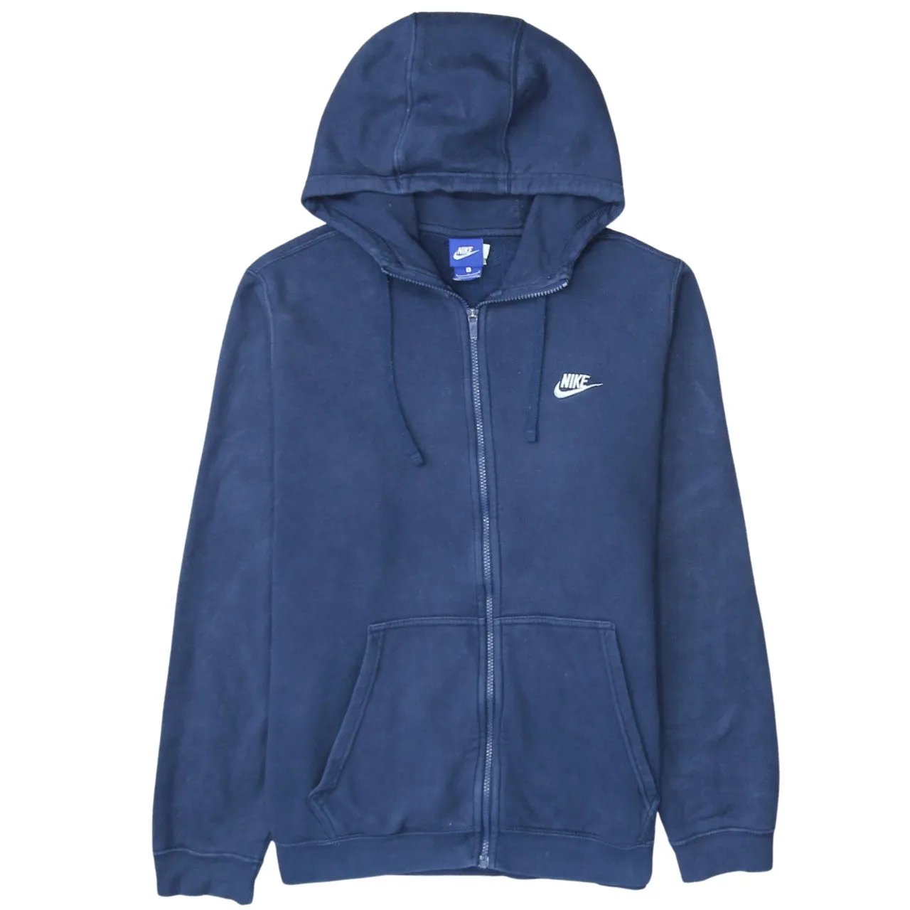 Nike 90's Swoosh Full Zip Up Hoodie Large Navy Blue sold by Vintage Club