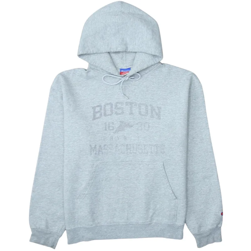 Champion 90's Drawstring Pockets Pullover Hoodie Large Grey sold by Vintage Club