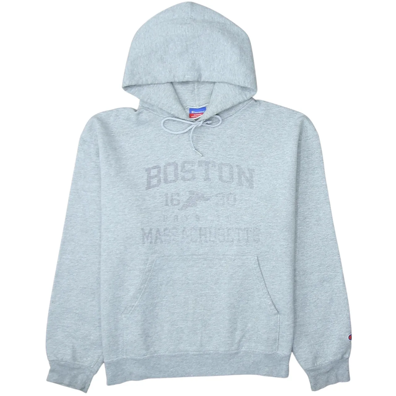 Champion 90's Drawstring Pockets Pullover Hoodie Large Grey sold by Vintage Club