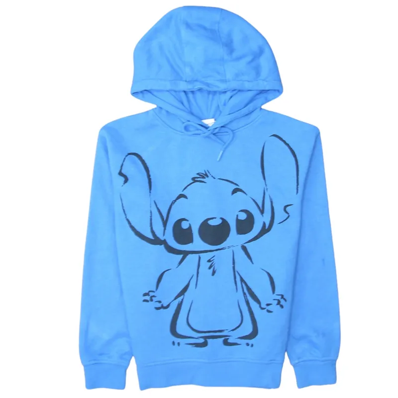 Disney Blue Hoodie Women's XSmall Stitch Graphic Printed Front Pullover Sweatshirt sold by Vintage Club