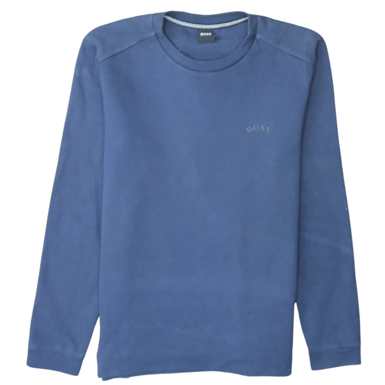 HUGO BOSS 90's Lightweight Crew Neck Sweatshirt Medium Navy Blue sold by Vintage Club