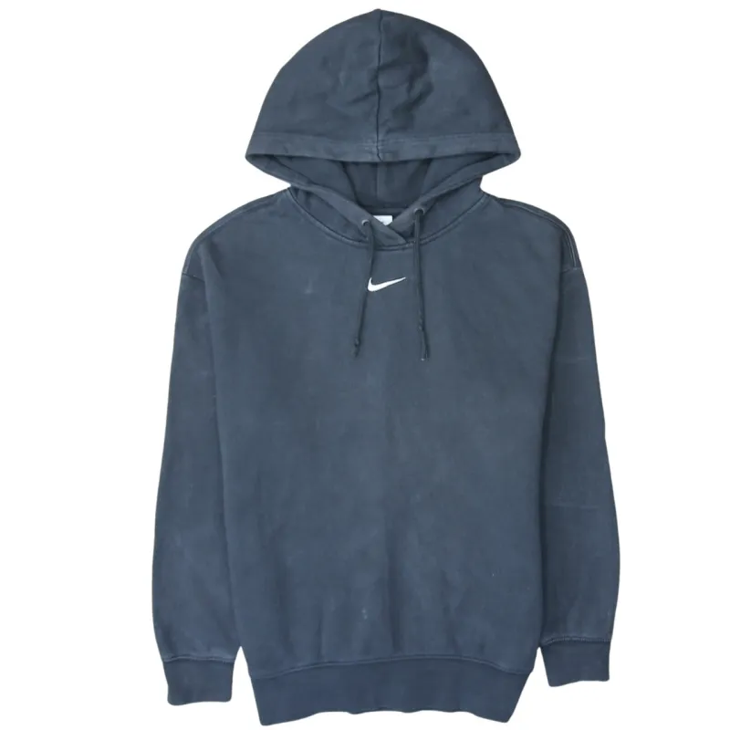 Nike 90's Center Middle Swoosh Pullover Hoodie Small Black sold by Vintage Club