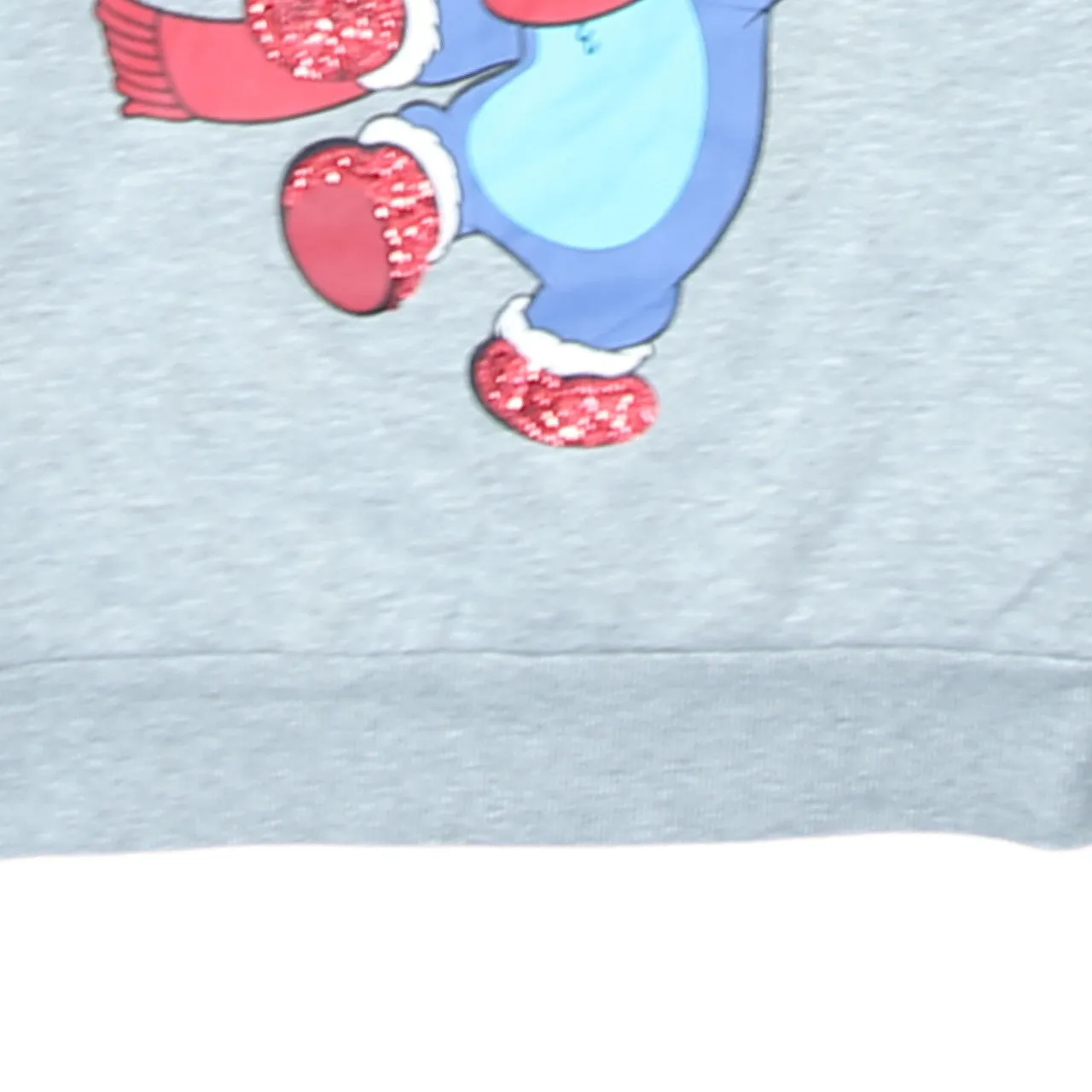 Disney Light Grey Sweatshirt Women’s XSmall Printed Stitch Merry Stitchmas Christmas Jumper Top sold by Vintage Club product image thumbnail 4