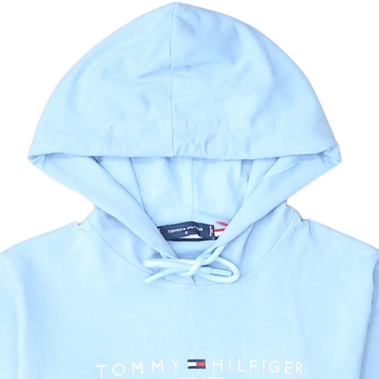 Tommy Hilfiger 90's Spellout Pullover Hoodie Small Blue sold by Vintage Club product image thumbnail 3