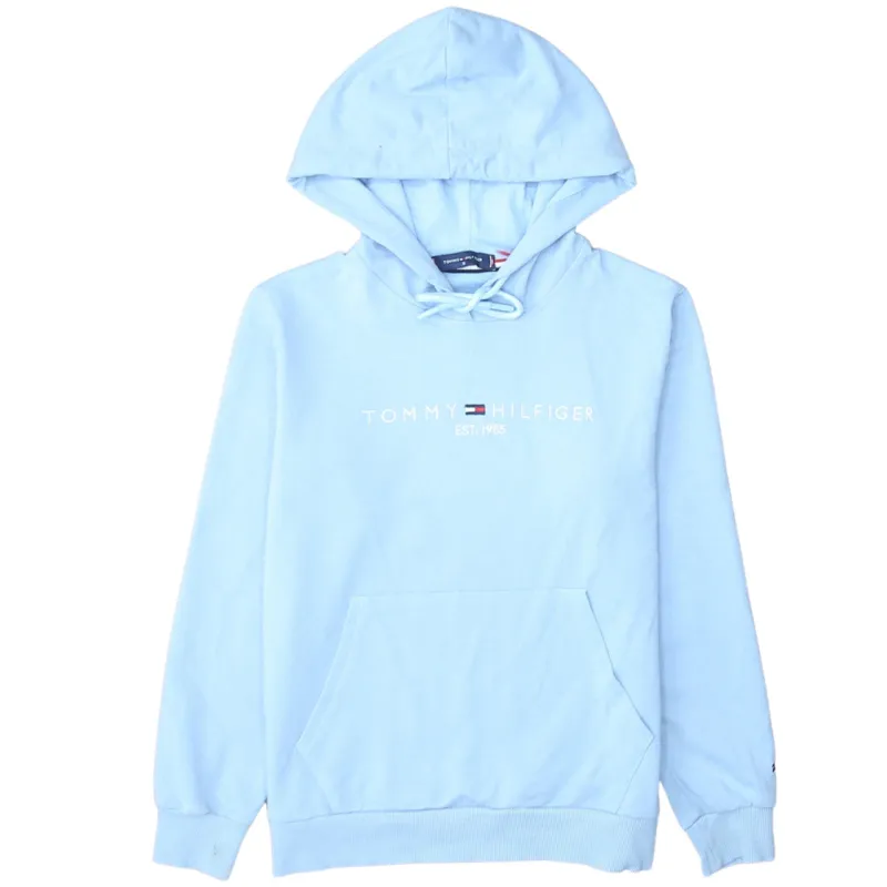 Tommy Hilfiger 90's Spellout Pullover Hoodie Small Blue made by Tommy Hilfiger