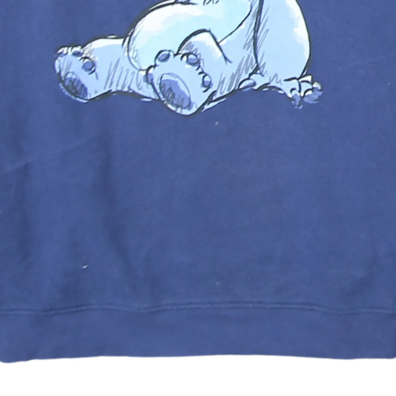 Disney Navy Blue Sweatshirt Women's Medium Stitch Printed Graphic Sleeve Script Pullover Top sold by Vintage Club product image thumbnail 4