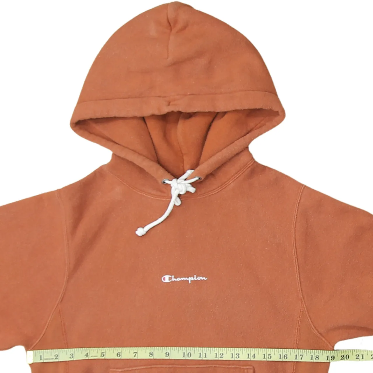 Champion Burnt Orange Hoodie Men's XSmall Embroidered Chest Logo Front Pocket Pullover Sweatshirt sold by Vintage Club product image thumbnail 5
