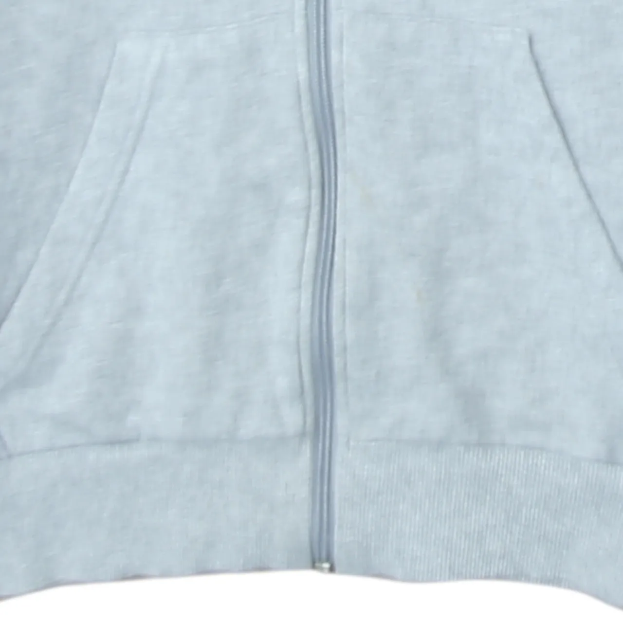 Adidas Light Grey Zip Hoodie Men's Small Three Stripe Sleeves Embroidered Logo Sweatshirt sold by Vintage Club product image thumbnail 4