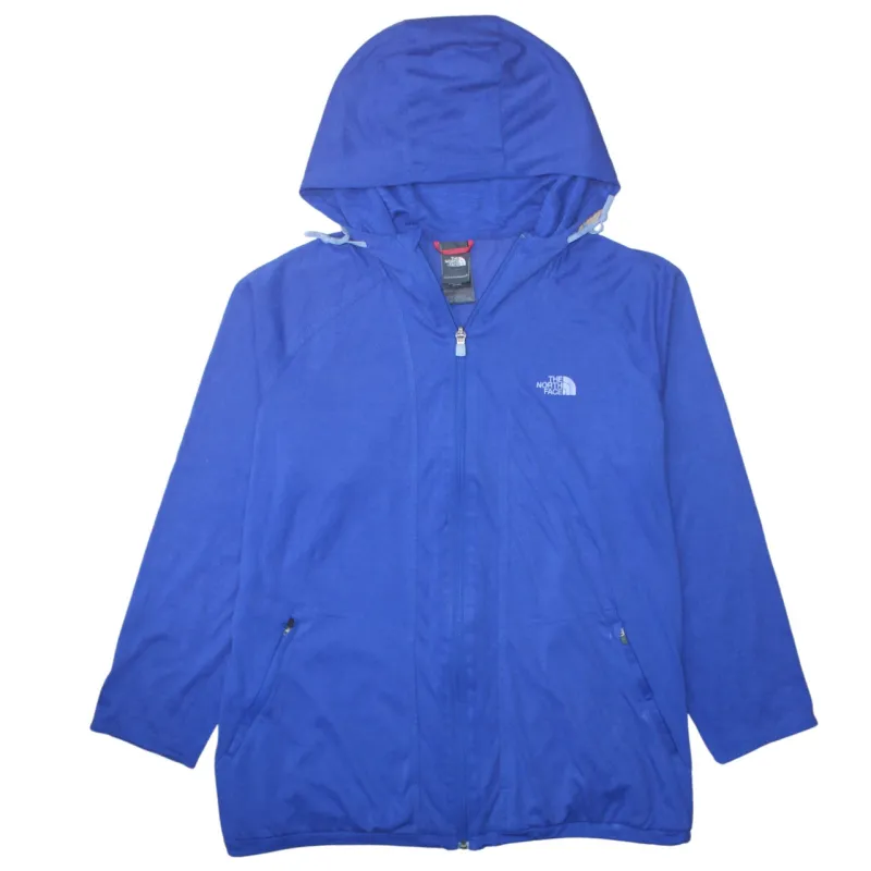 The North Face Blue Full Zip Hoodie Women’s XLarge Embroidered Chest Logo Zip Pockets Fleece Jacket sold by Vintage Club