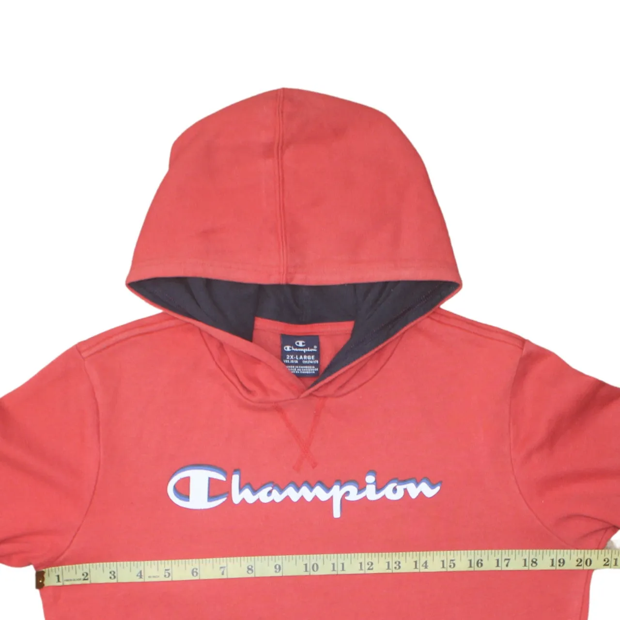 Champion 90's Spellout Pullover Hoodie XXLarge (2XL) Red sold by Vintage Club product image thumbnail 5
