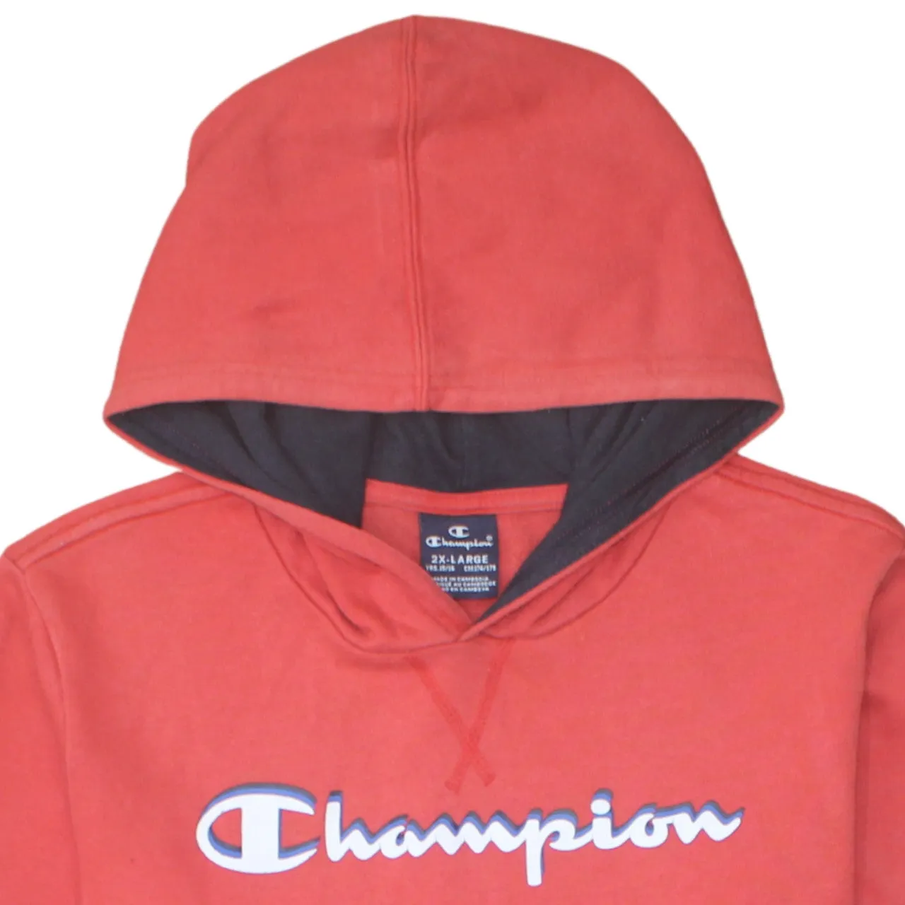 Champion 90's Spellout Pullover Hoodie XXLarge (2XL) Red sold by Vintage Club product image thumbnail 3